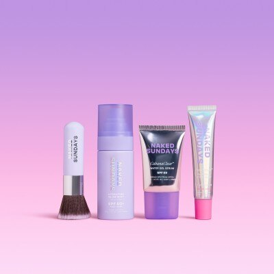 New Naked Sundays Glow Getter Mini Kit Brush + 30ml + 15ml + 15ml
