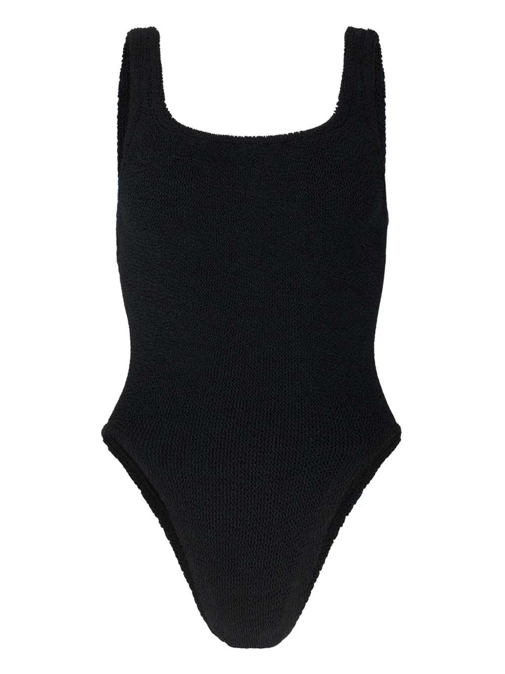 Hunza G Black Nile Crinkle Effect Square Neck Backless Swimsuit