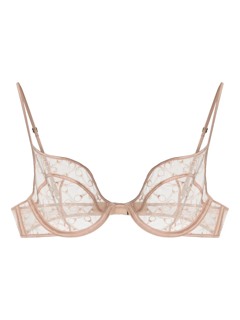 Kiki De Montparnasse Handcuff Mesh Bra Pink Womens Lingerie