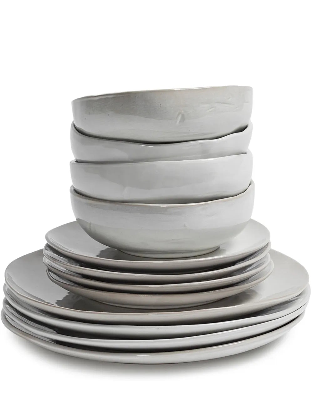 Serax La Mère Elegant White Ceramic 12 Piece Dinnerware Set