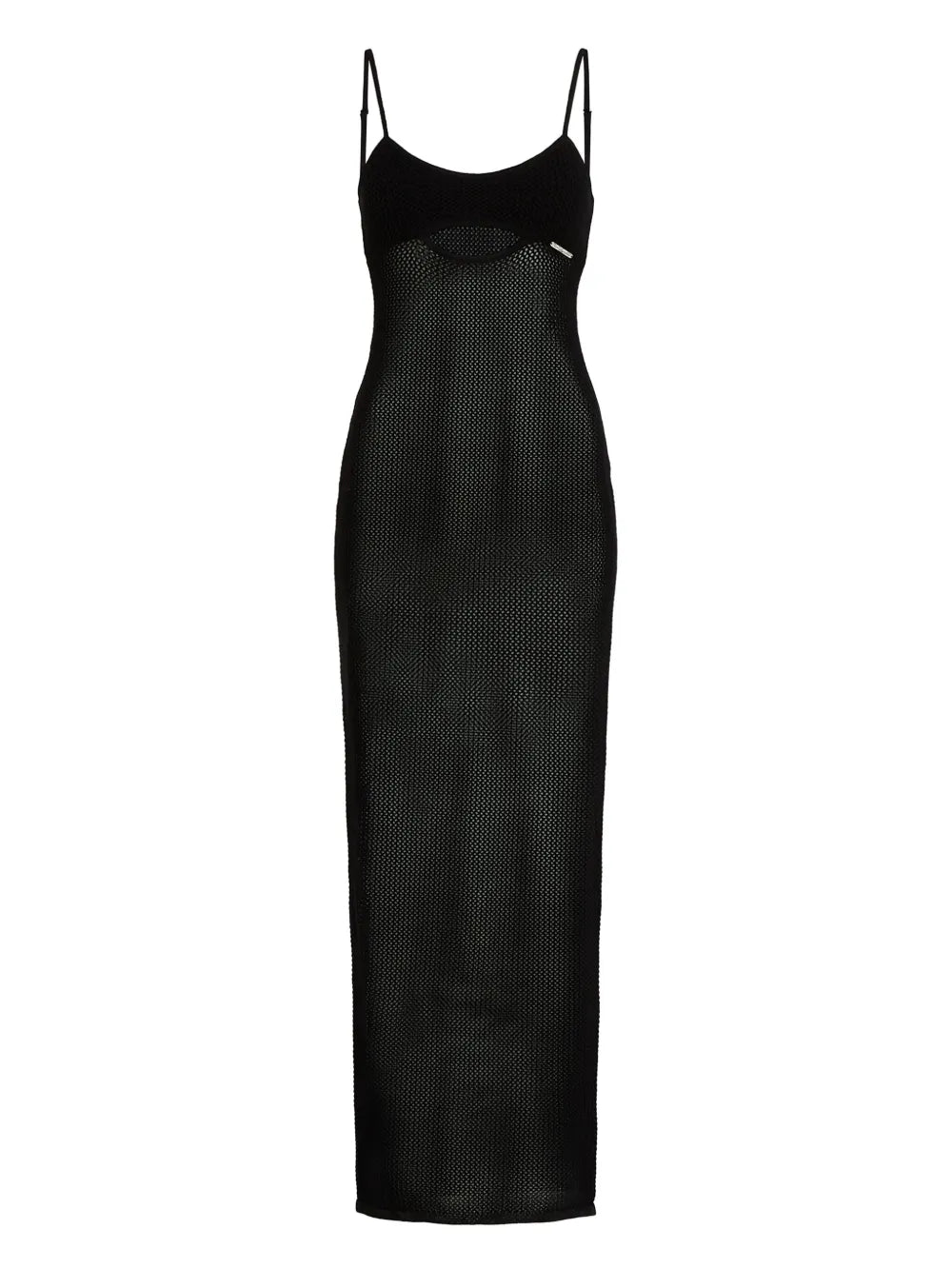 Karl Lagerfeld Black Crochet Sheer Beach Dress Organic Cotton