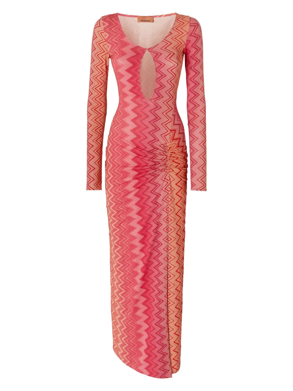 Missoni Vibrant Red Zigzag Pattern Lightweight Beach Dress