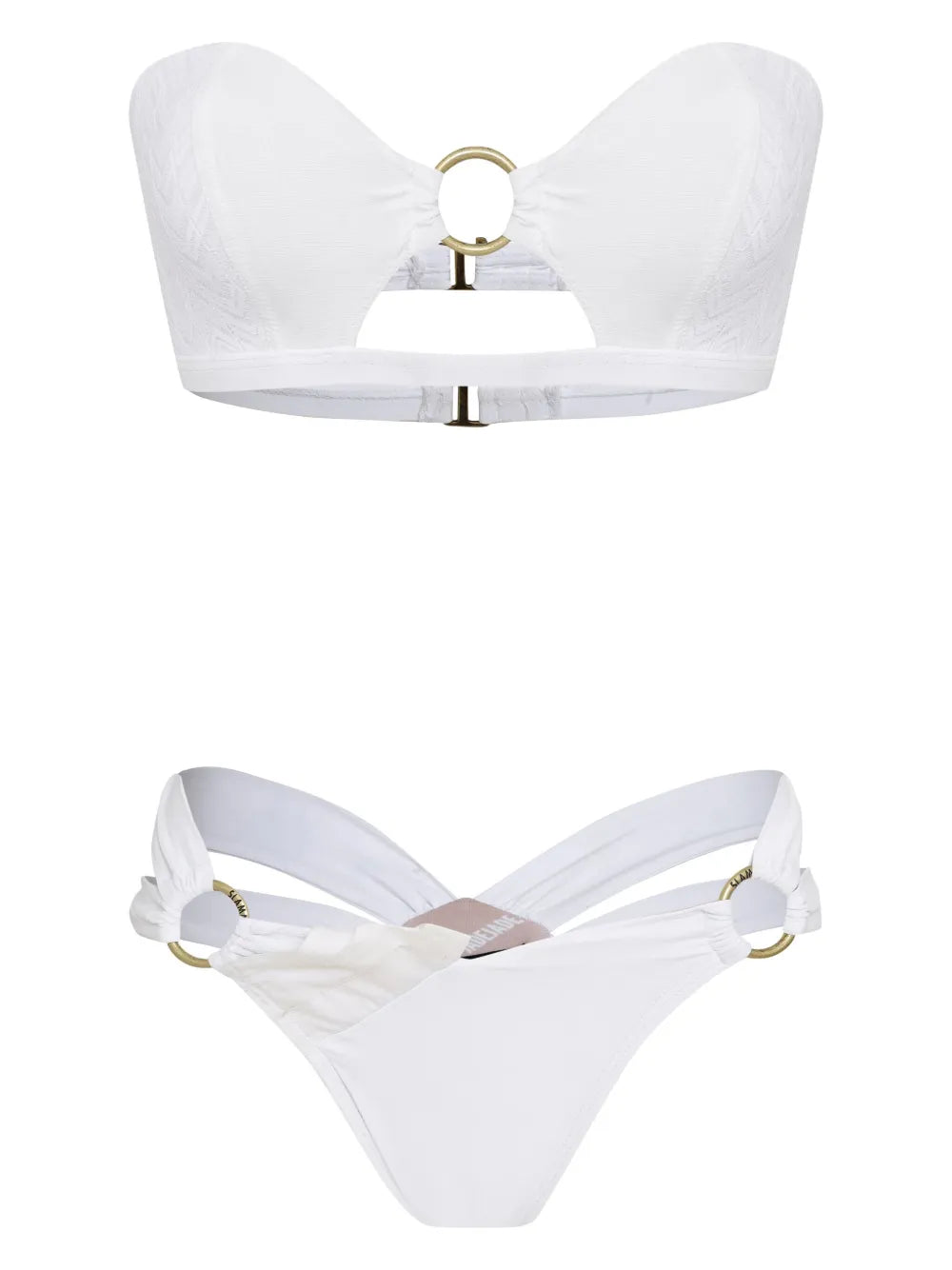 Amir Slama White Strapless Ring Detail Elegant Bikini Set