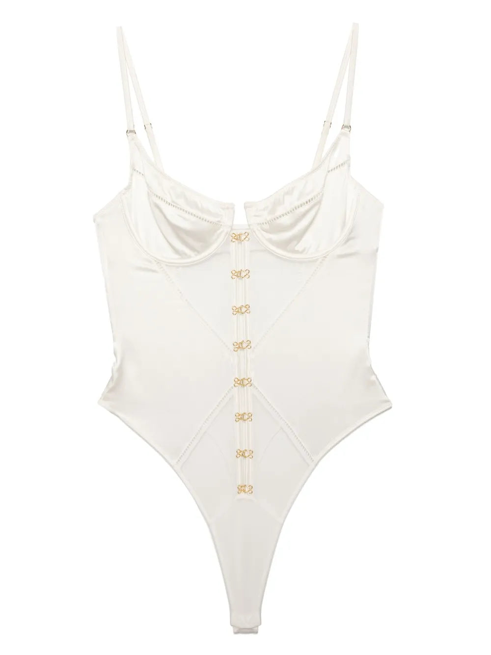Kiki De Montparnasse Temptress Bodysuit Adjustable Spaghetti Straps Luxurious Silk Blend