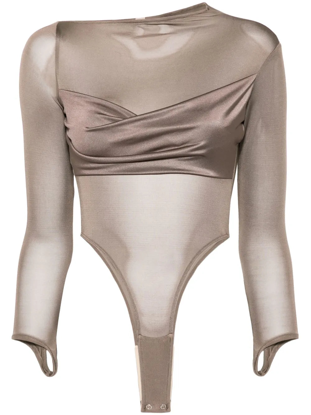 Oude Waag Draped Top Grey Acetate Polyester Spandex Elastane Blend
