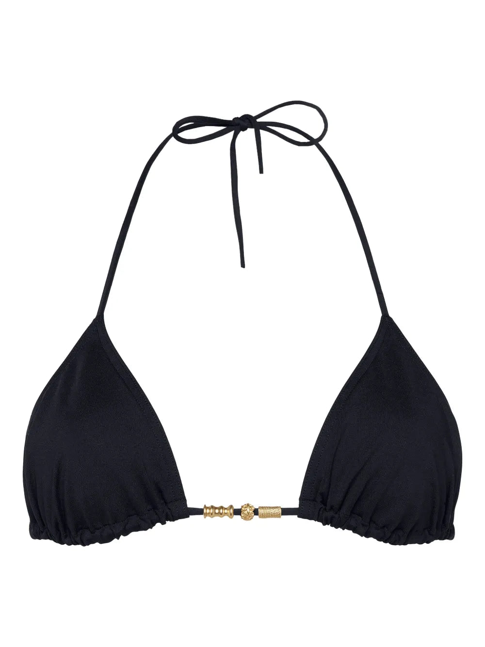 Eres Éphémère Black Triangle Bikini Top with Beaded Detail and Rear Touch-Strap Fastening
