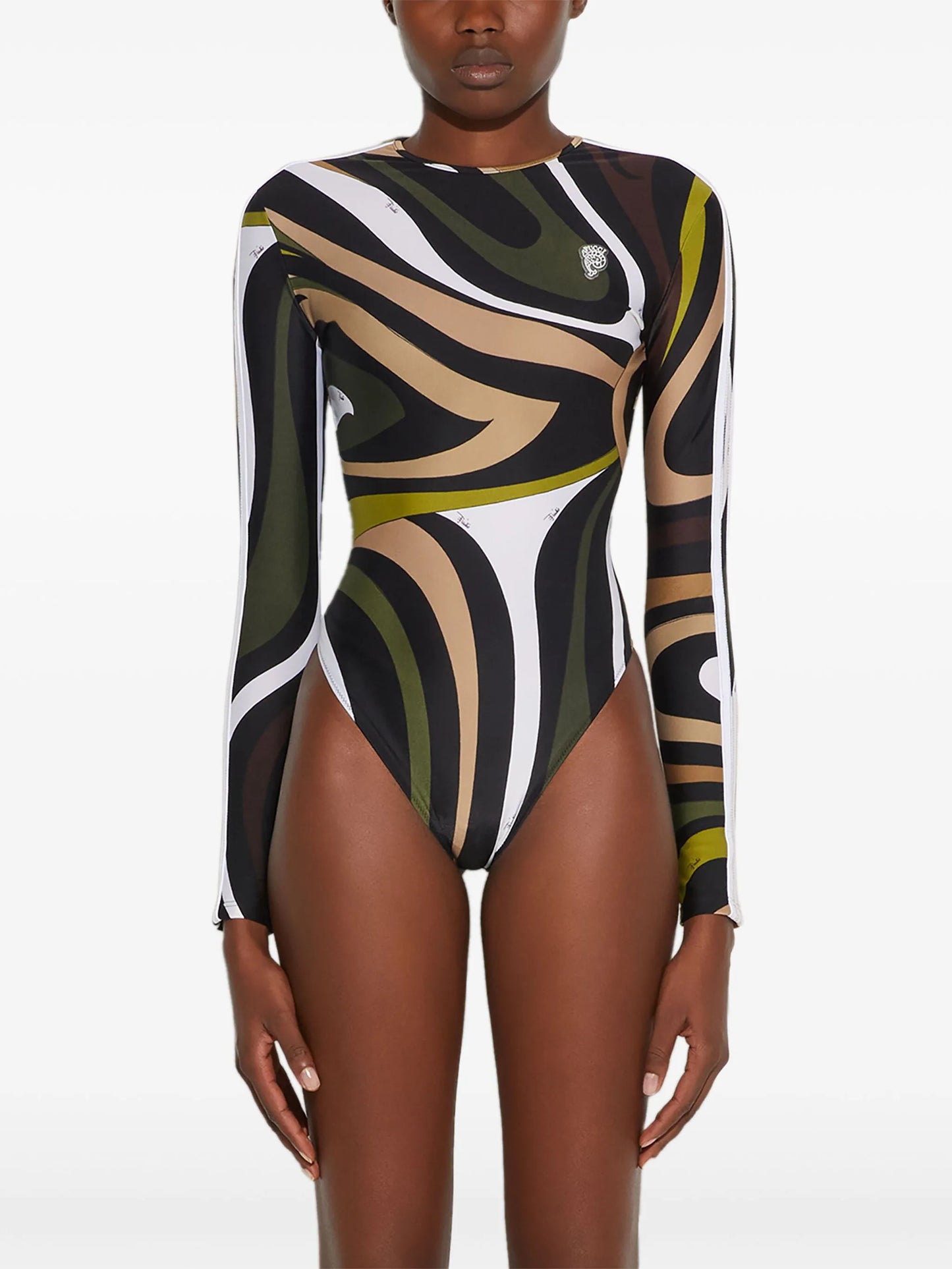 PUCCI Marmo-print long-sleeve swimsuit