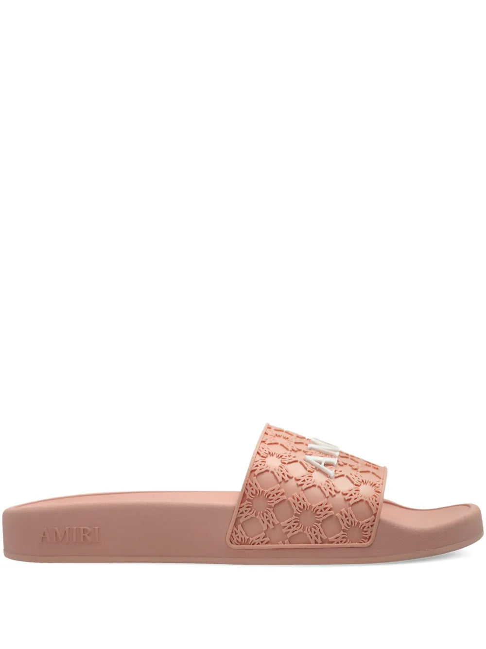 Amiri MA Quad Embossed Pink Rubber Slides Lightweight Comfort