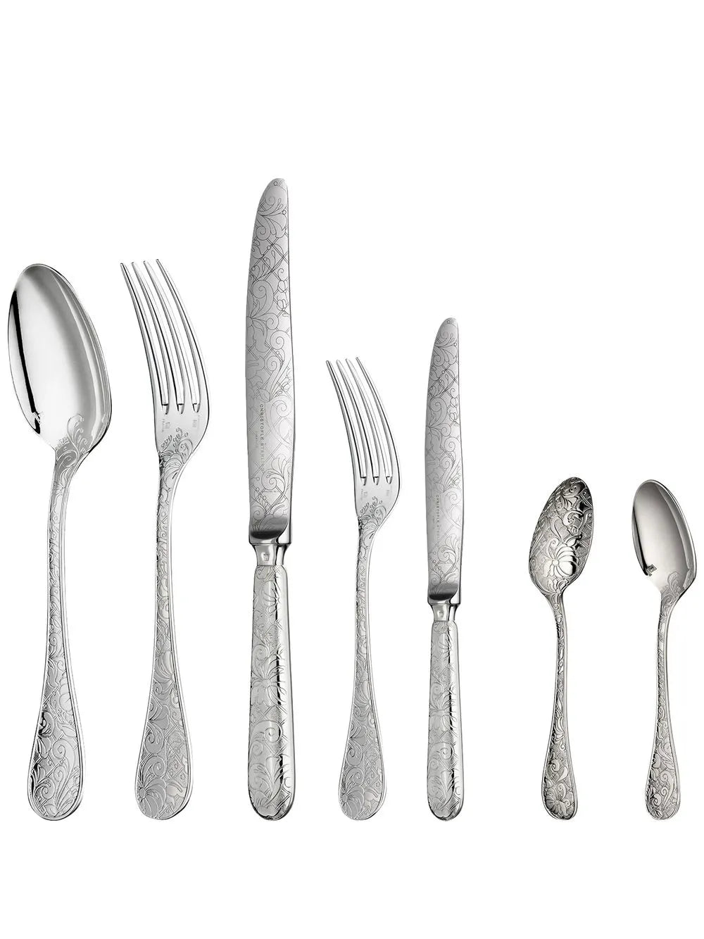 Christofle Jardin DEden Elegant 36 Piece Silver Plated Flatware Set