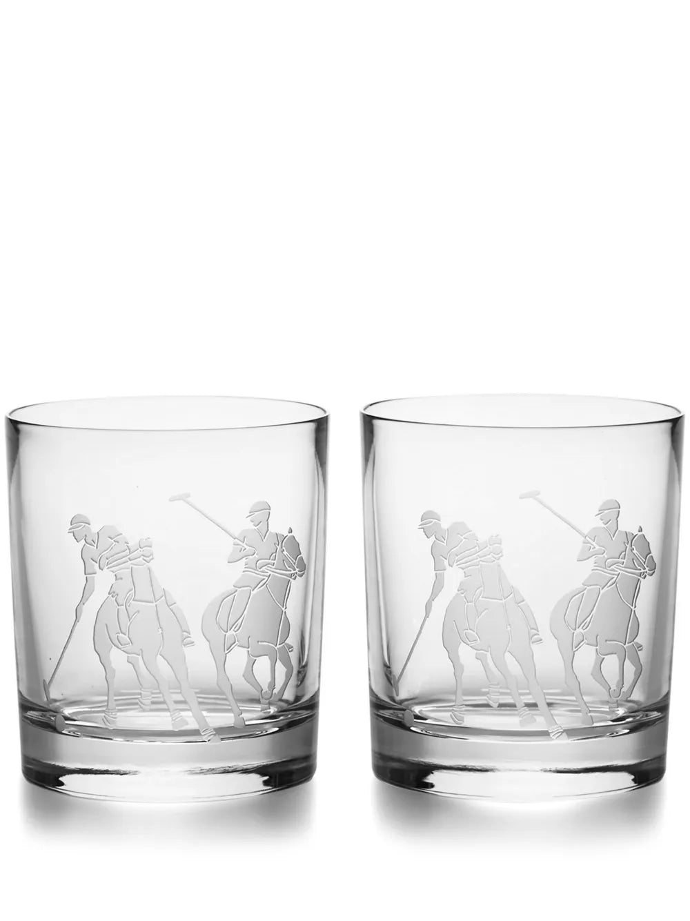 Ralph Lauren Home Garrett Set of Two Double Old Fashioned Glasses in Clear Crystal