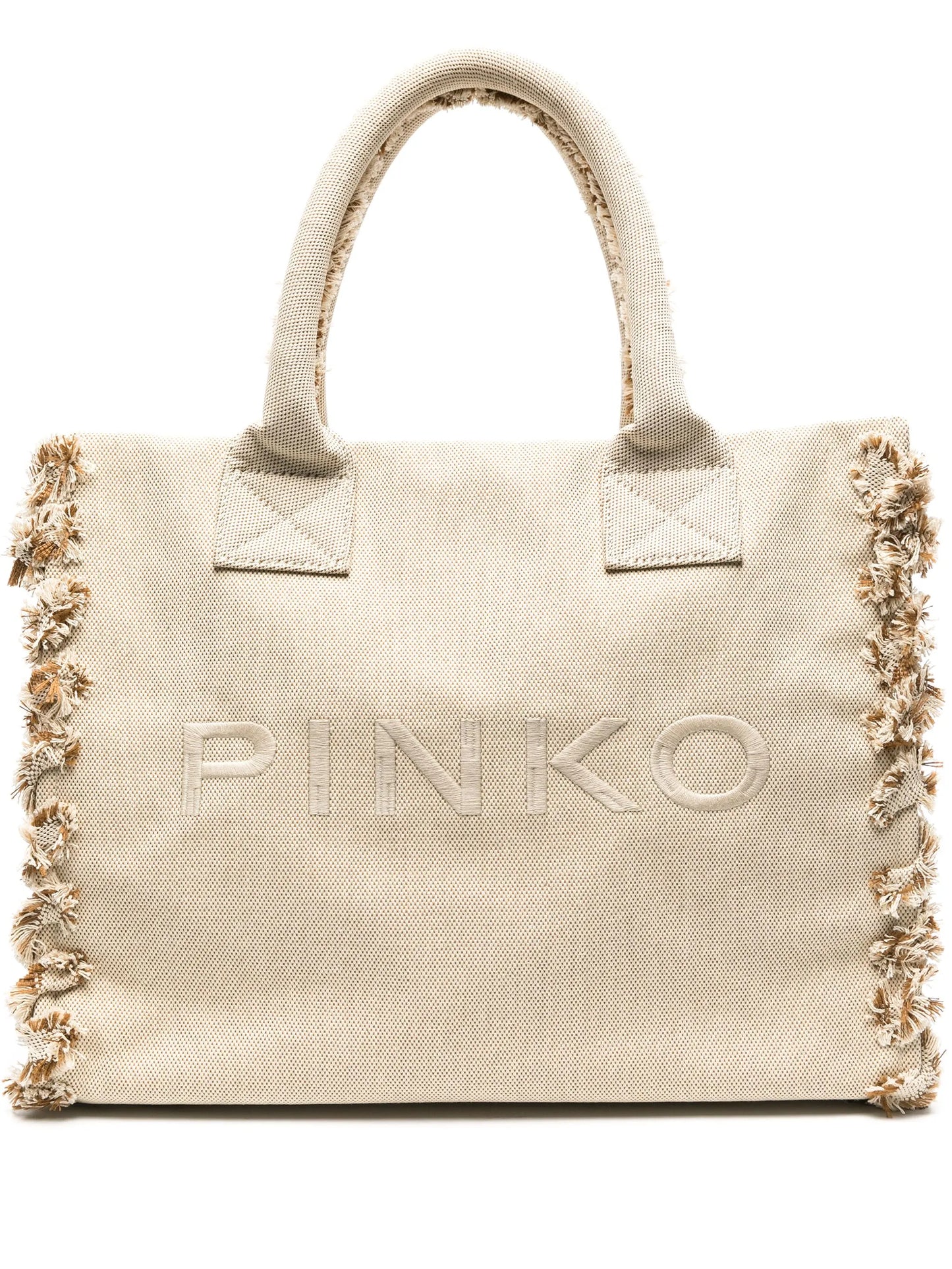 PINKO  logo-embroidered beach bag