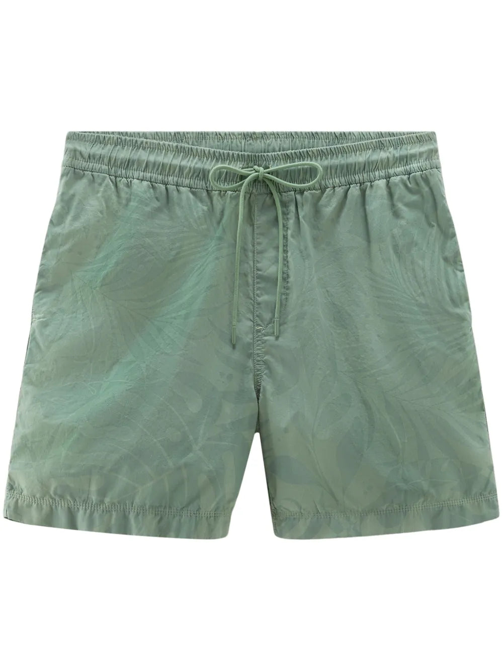 Woolrich Tropical Print Sage Green Cotton Drawstring Shorts