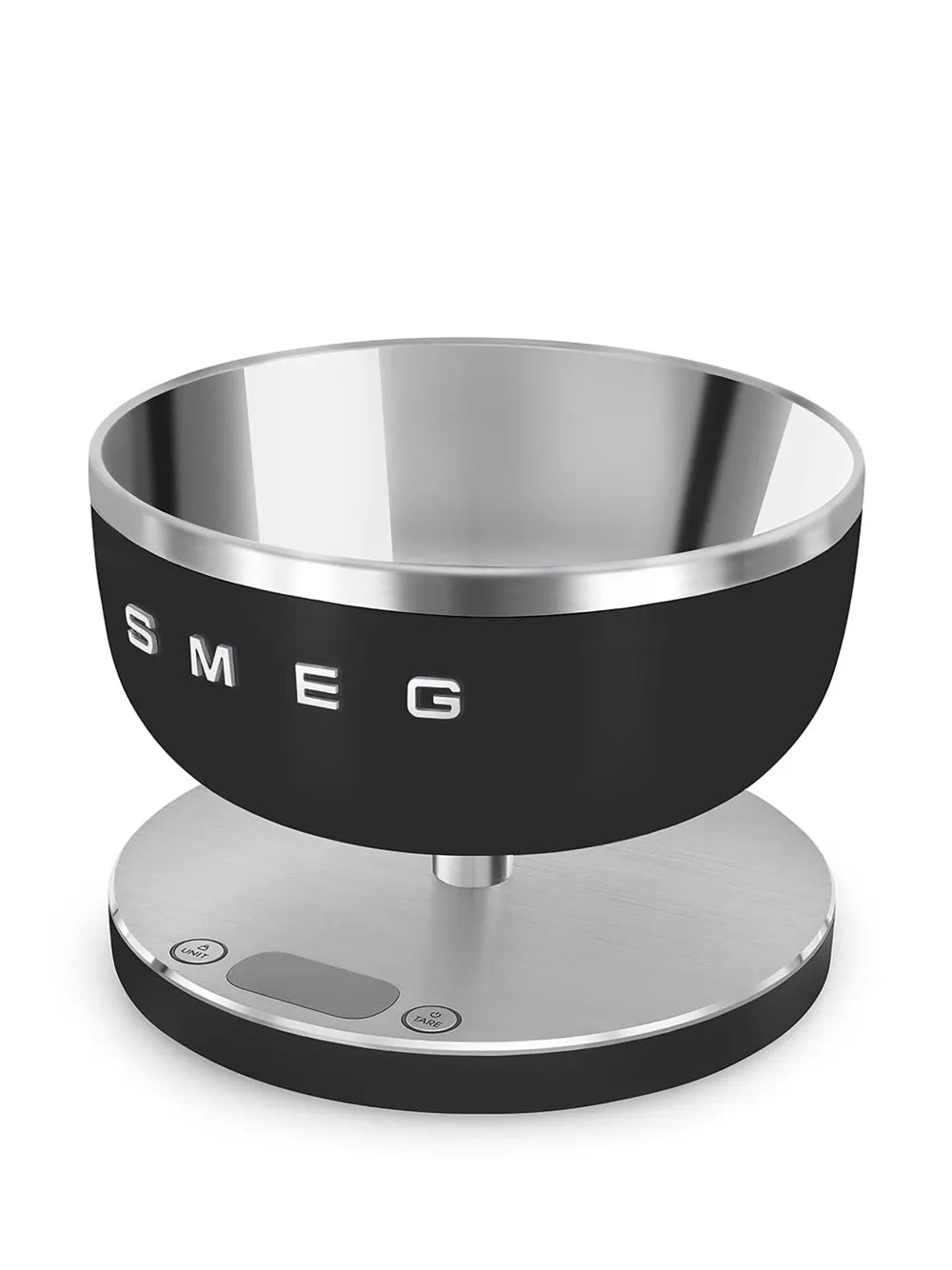Smeg Digital Kitchen Scale Sleek Black Aluminum with LCD Display and Removable Bowl