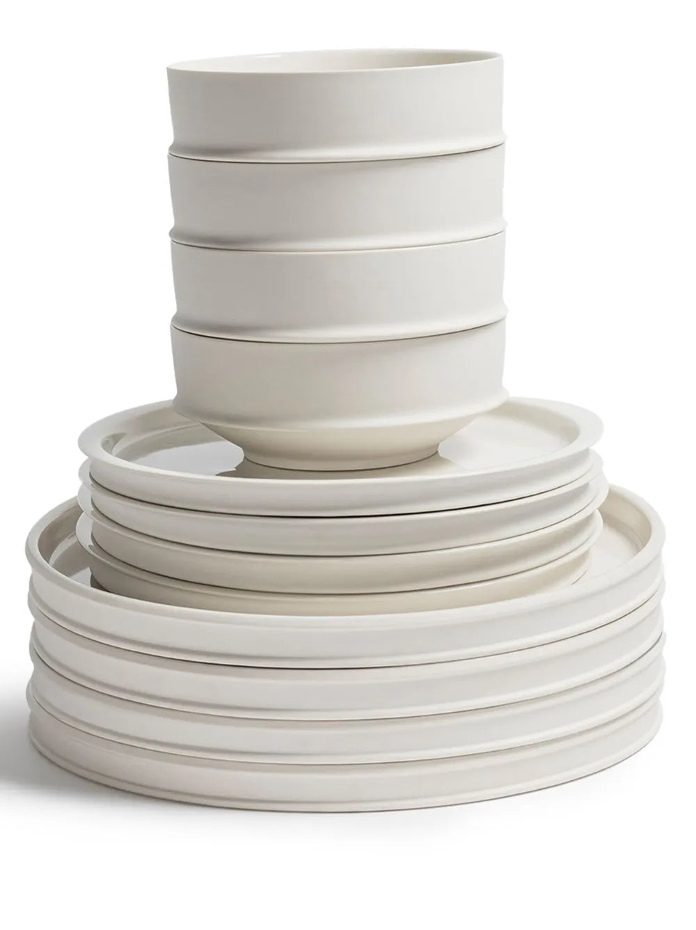 Serax Dune 12 Piece White Porcelain Elegant Dinnerware Set