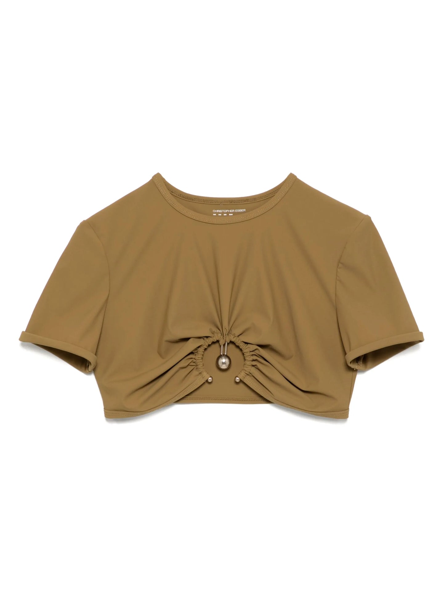 Christopher Esber  Ruched Orbit Crop T-shirt