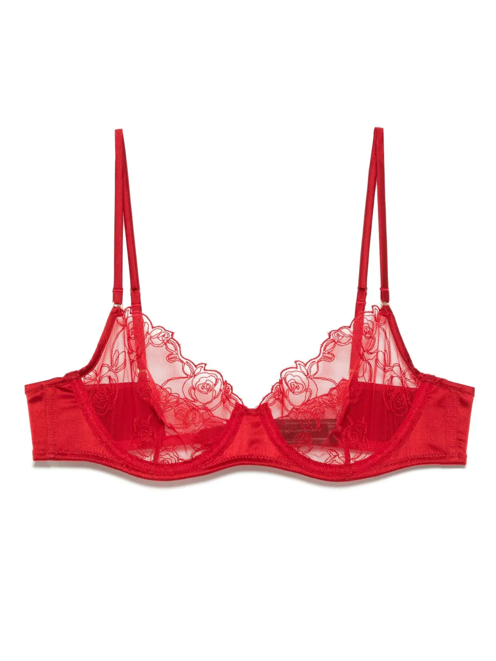 Kiki De Montparnasse La Rose Demi Bra Red Floral Lace Underwire