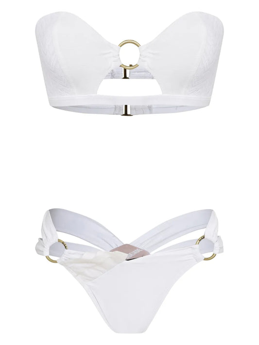 Amir Slama White Strapless Ring Detail Elegant Bikini Set