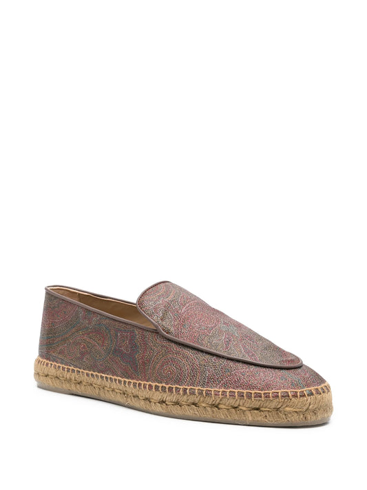 Etro paisley espadrilles with woven sole for stylish casual comfort